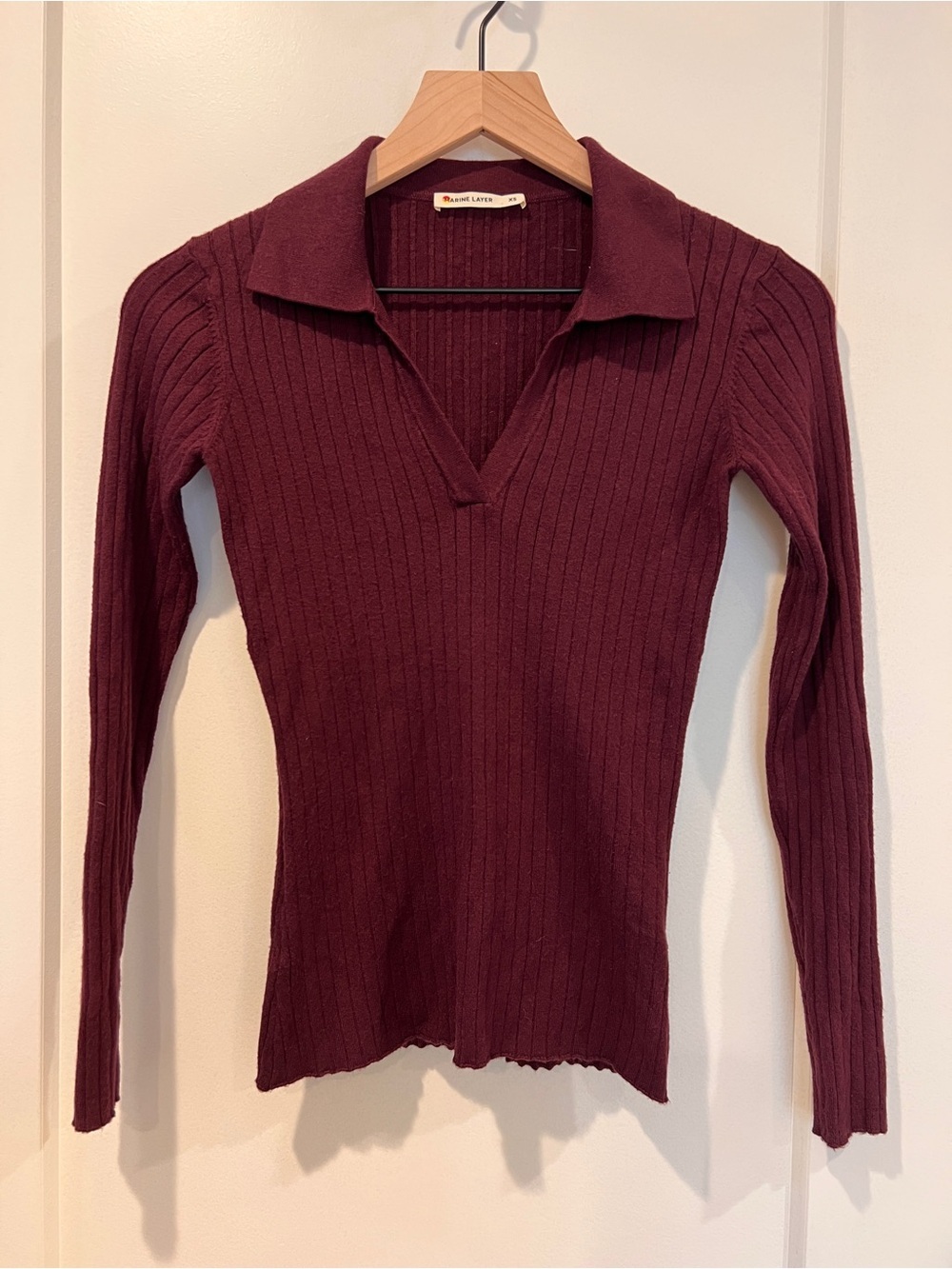 Marine Layer Deserae Rib Long Sleeve Polo